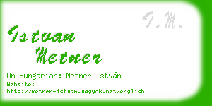 istvan metner business card